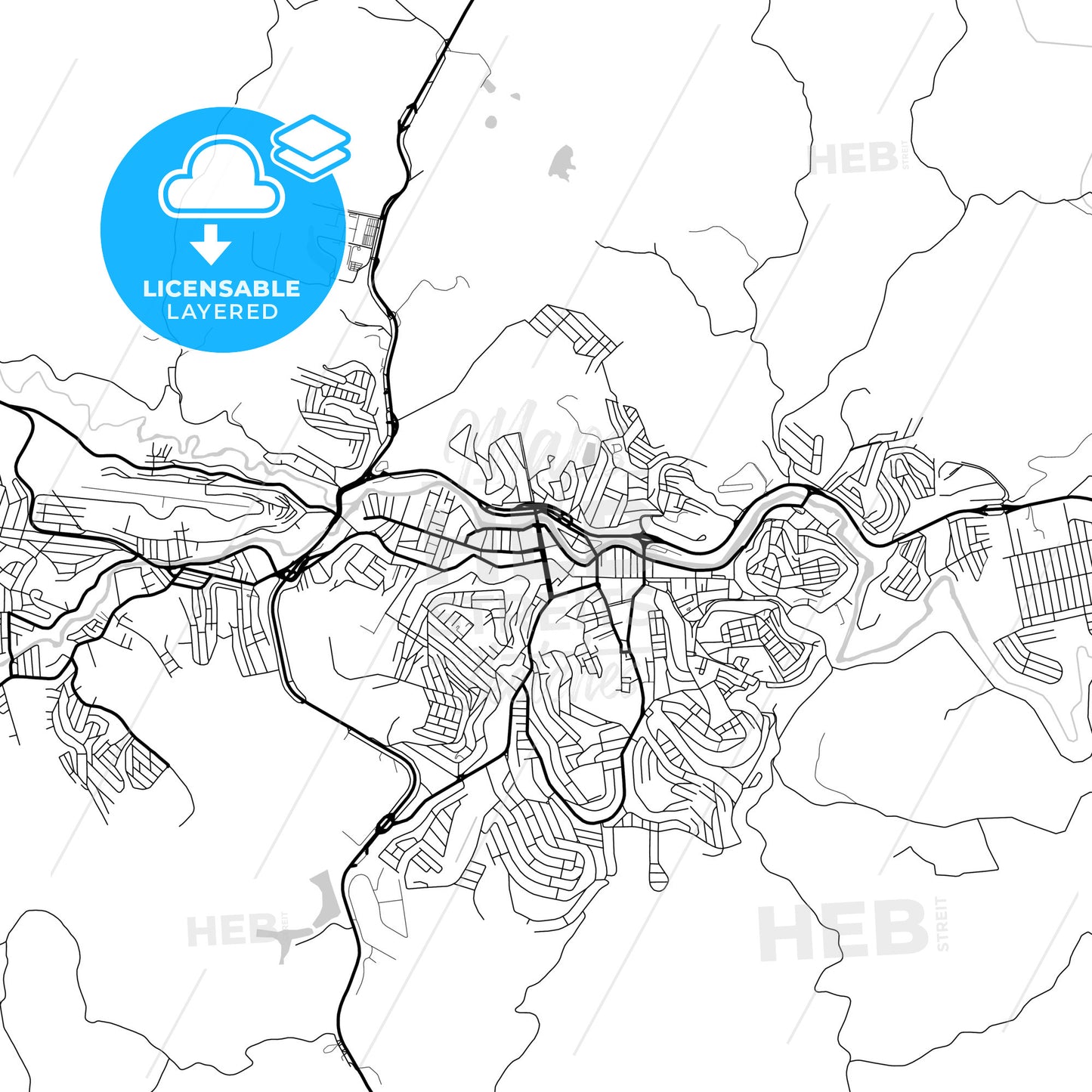 Layered PDF map of Muriae, Brazil