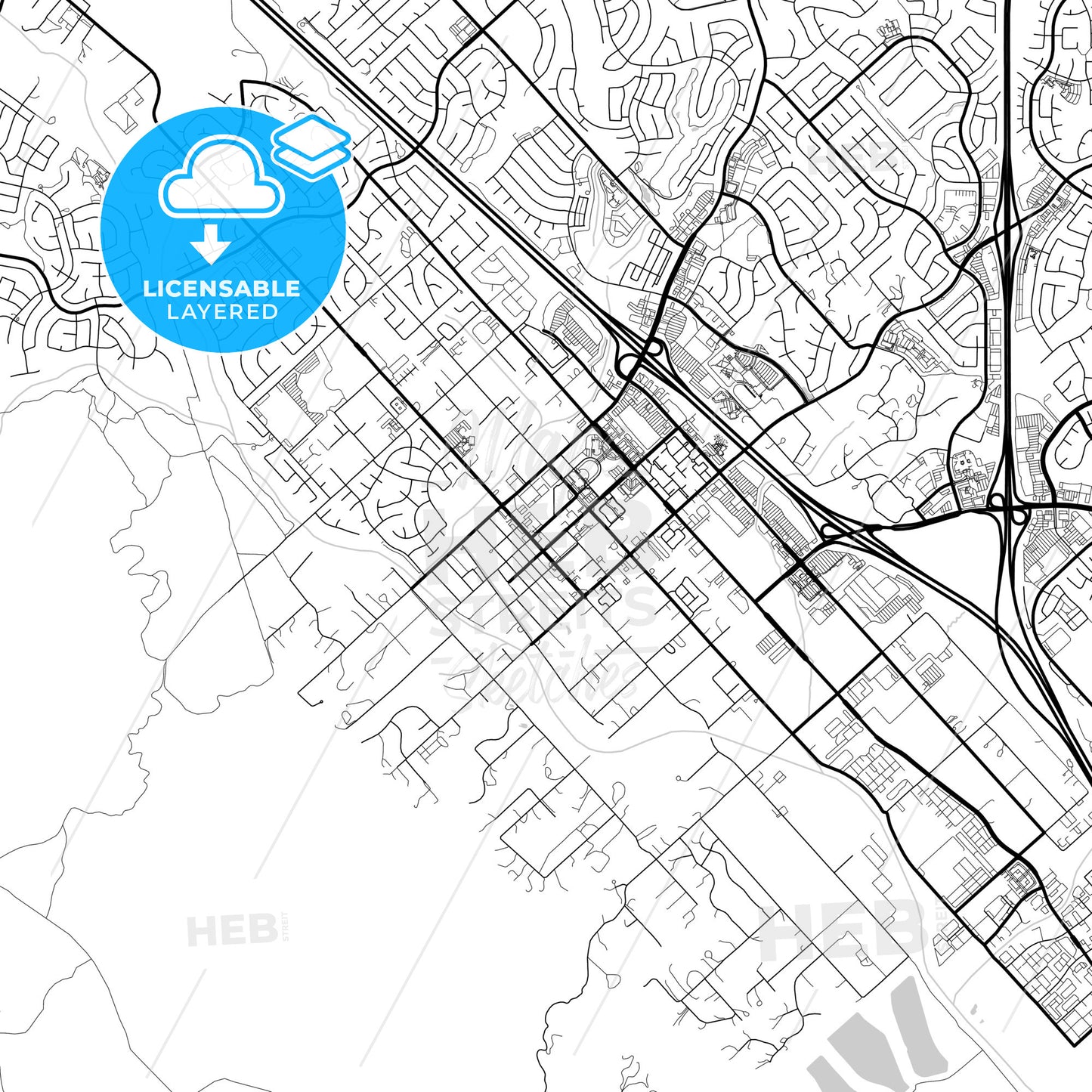 Layered PDF map of Murrieta, California, United States