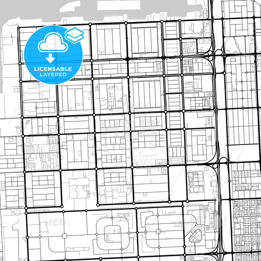 Layered PDF map of Musaffah City  , United Arab Emirates