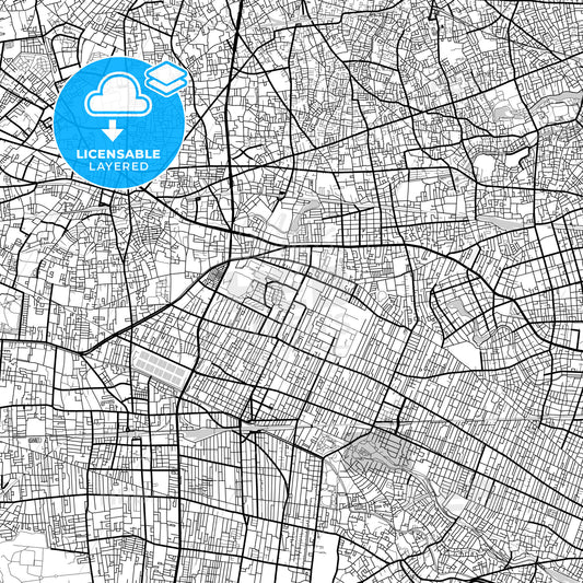 Layered PDF map of Musashino, Tokyo, Japan