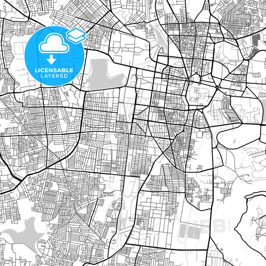 Layered PDF map of Mysore, Karnataka, India