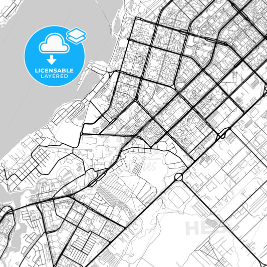 Layered PDF map of Naberezhnye Chelny, Republic of Tatarstan, Russia