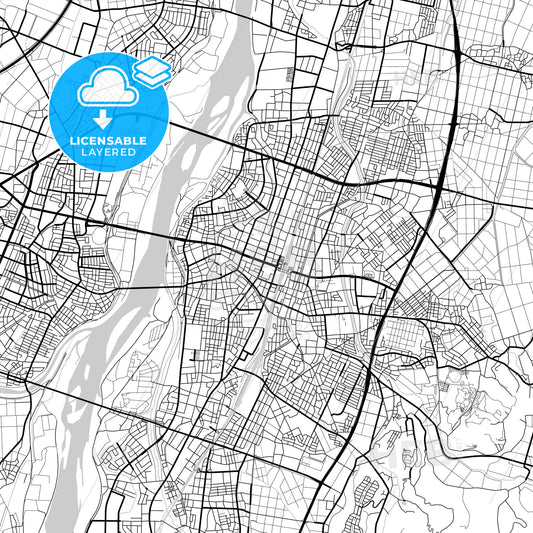 Layered PDF map of Nagaoka, Niigata, Japan