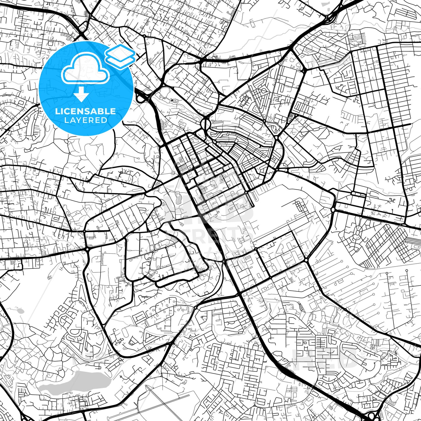 Layered PDF map of Nairobi, Kenya