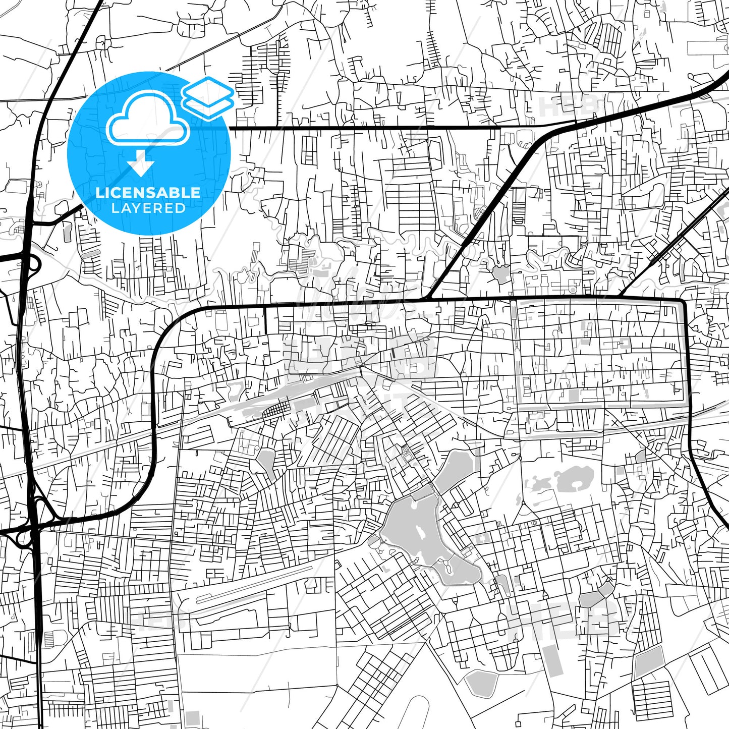 Layered PDF map of Nakhon Ratchasima, Nakhon Ratchasima, Thailand