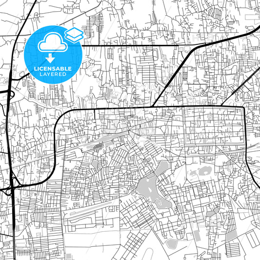 Layered PDF map of Nakhon Ratchasima, Nakhon Ratchasima, Thailand