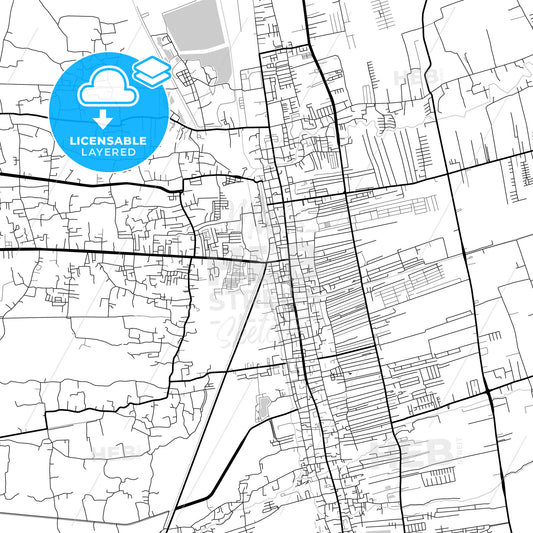 Layered PDF map of Nakhon Si Thammarat, Nakhon Si Thammarat, Thailand