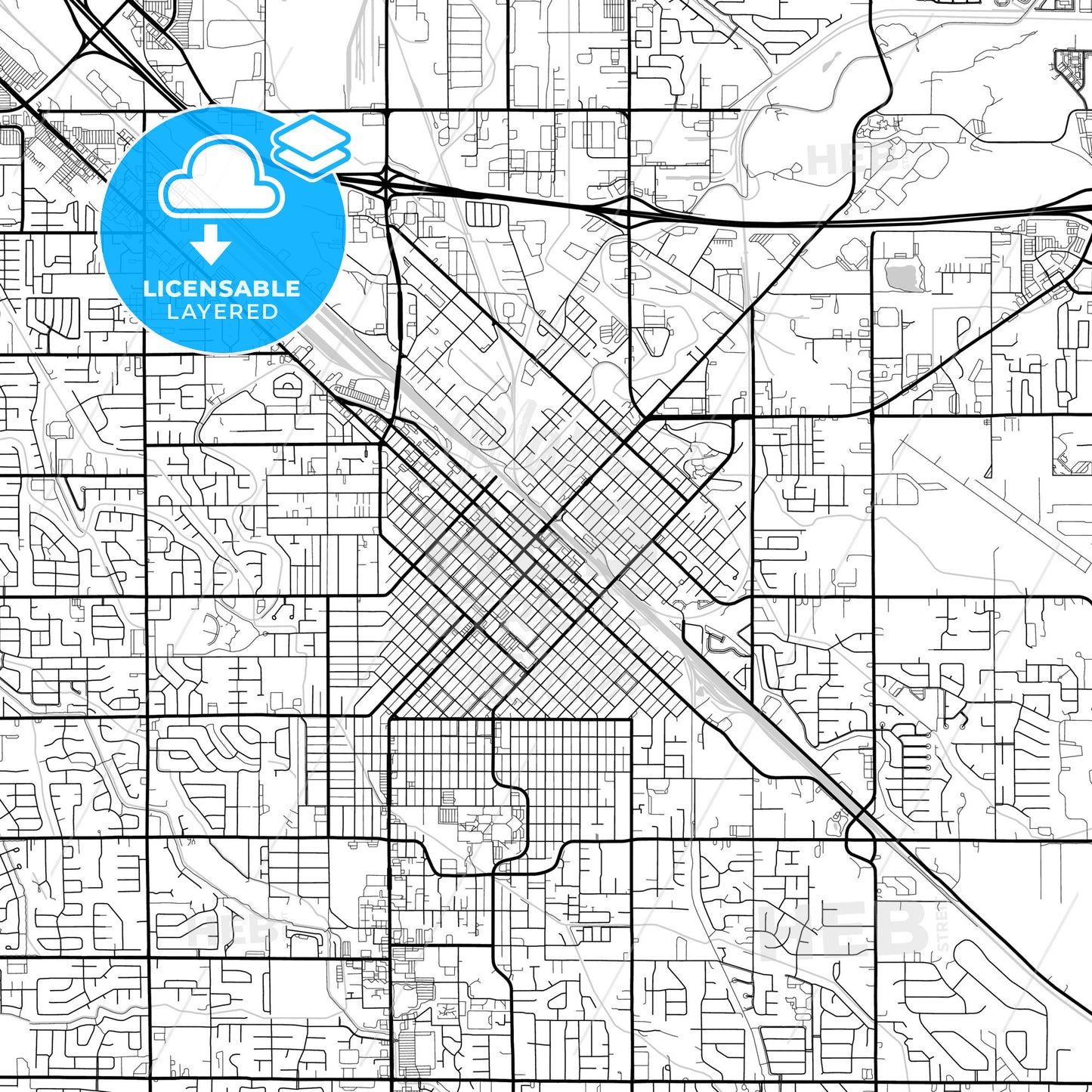 Layered PDF map of Nampa, Idaho, United States