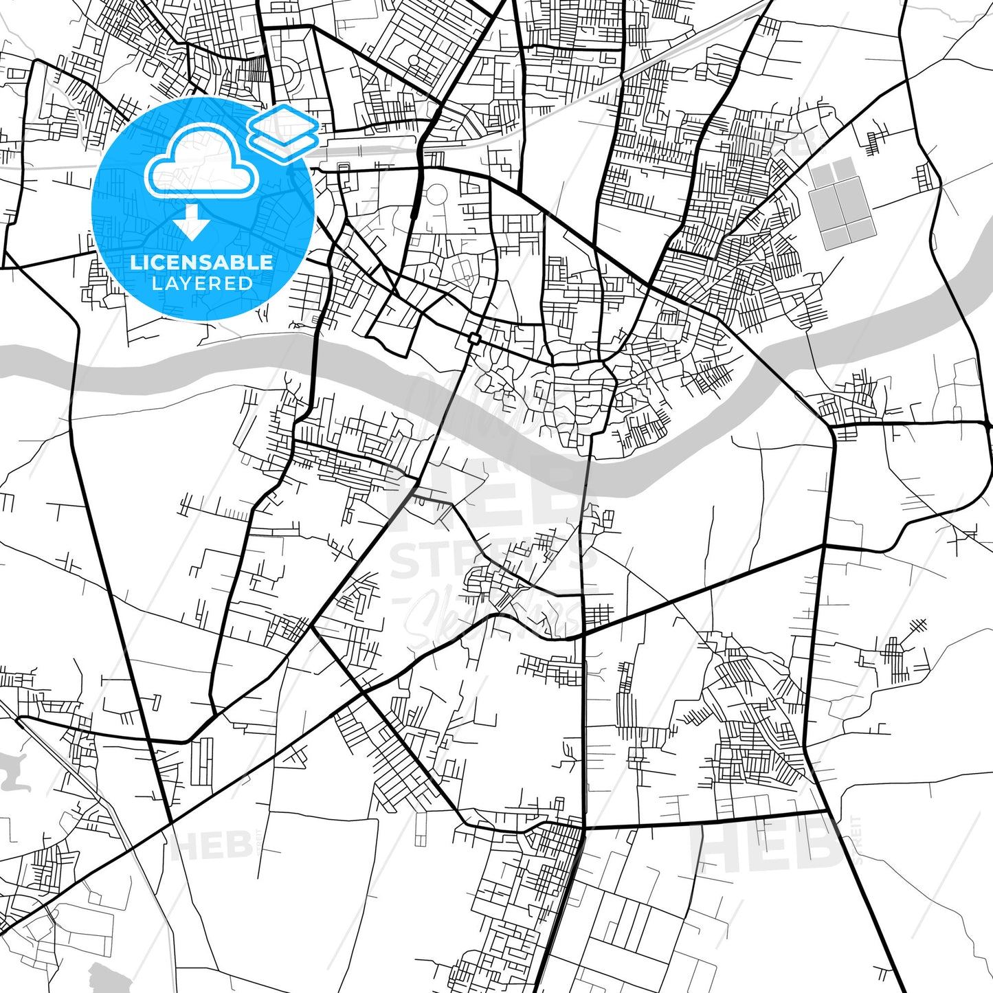 Layered PDF map of Nanded, Maharashtra, India