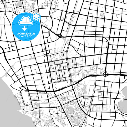 Layered PDF map of Nantong, Jiangsu, China