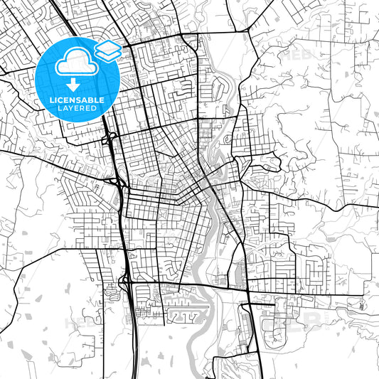 Layered PDF map of Napa, California, United States