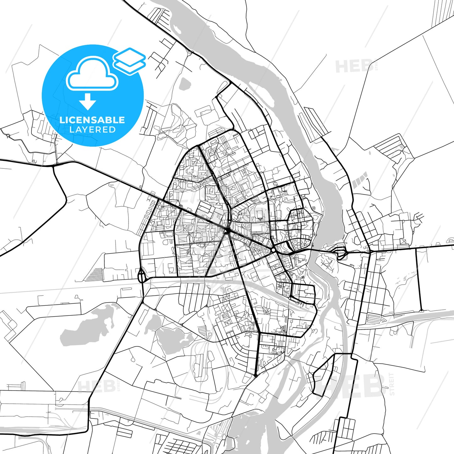 Layered PDF map of Narva, Ida-Viru, Estonia