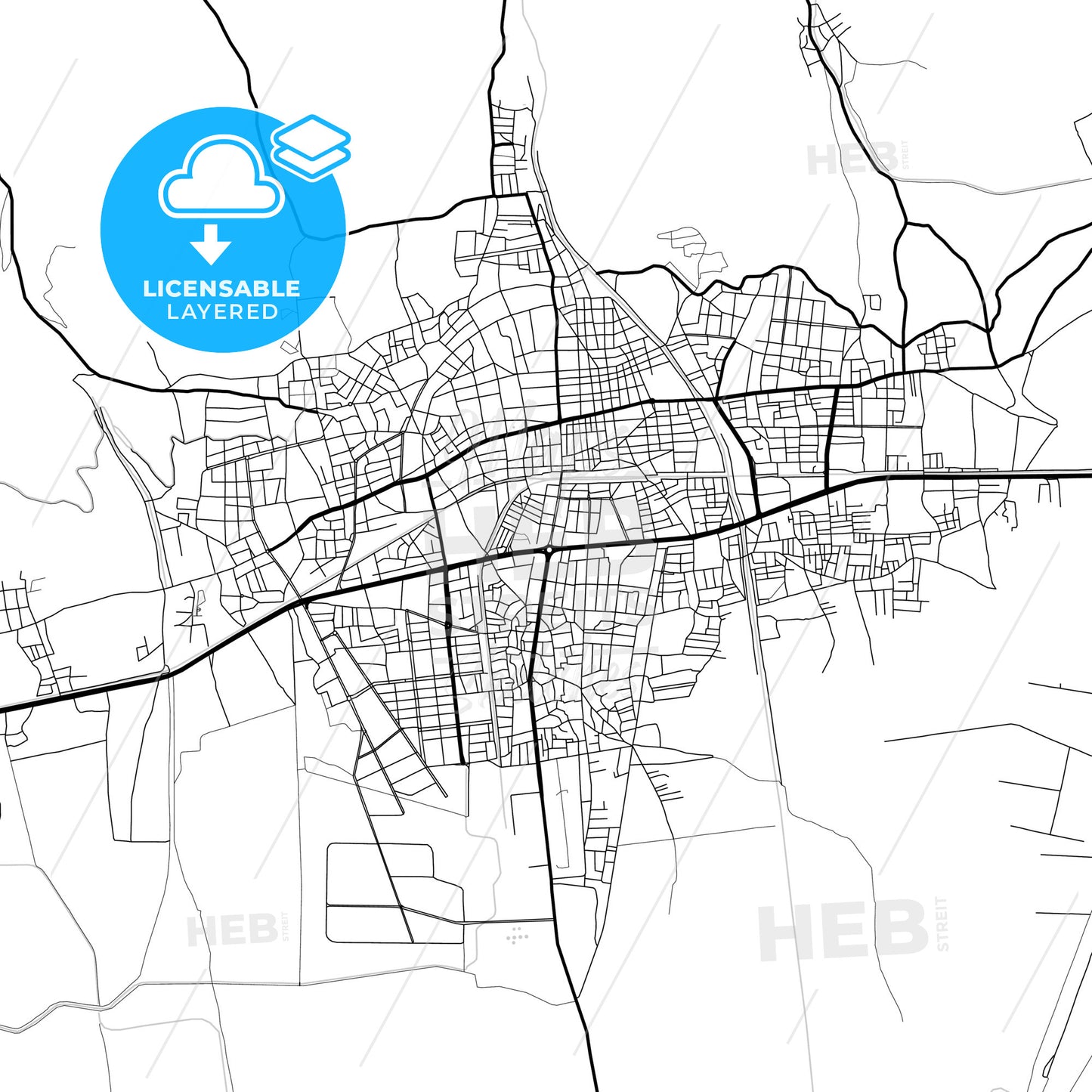 Layered PDF map of Nazilli, Aydın, Turkey