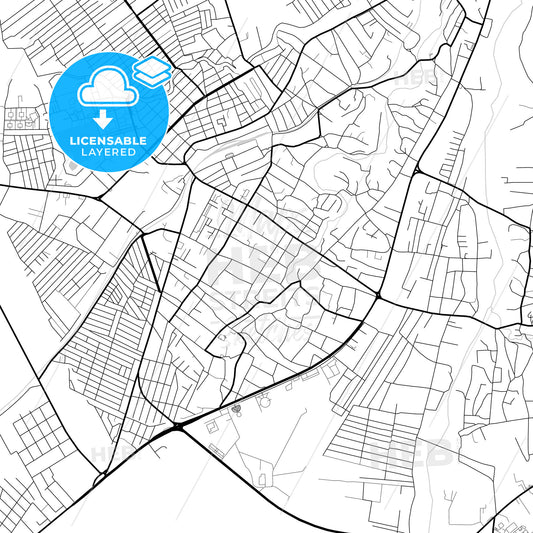 Layered PDF map of Nazran, Republic of Ingushetia, Russia