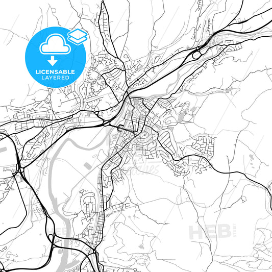 Layered PDF map of Neath, Neath Port Talbot, Wales