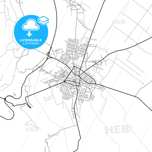 Layered PDF map of Negotin, Bor, Serbia