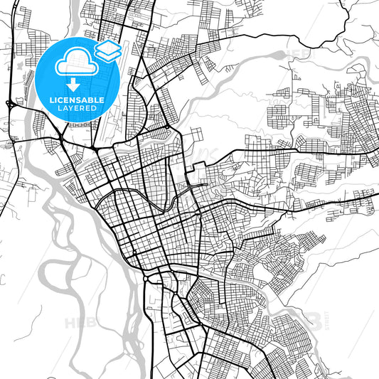 Layered PDF map of Neiva, Colombia