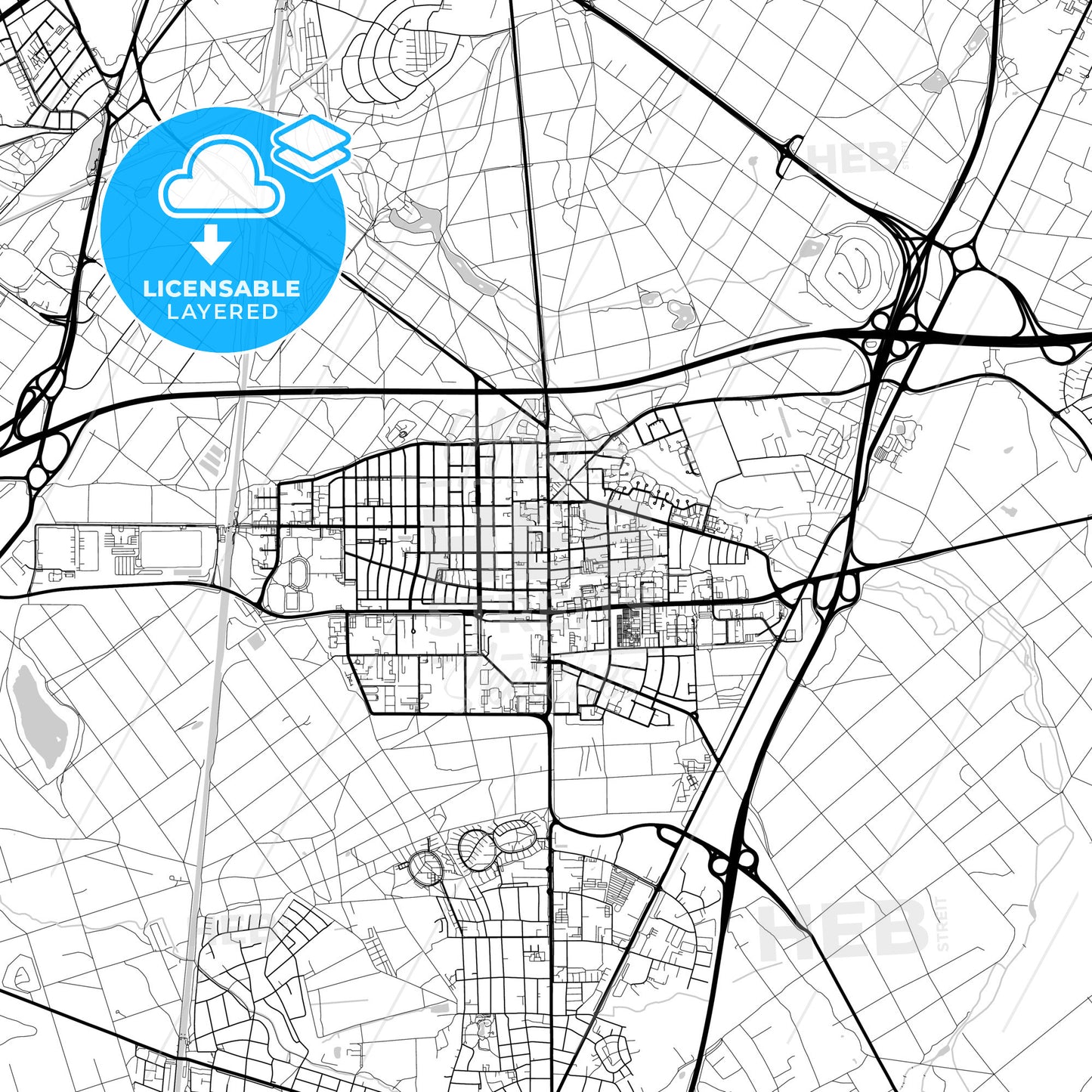 Layered PDF map of Neu-Isenburg, Hesse, Germany