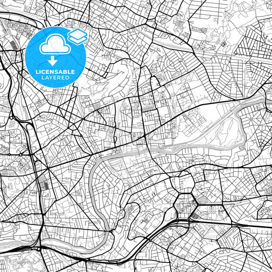 Layered PDF map of Neuilly-sur-Marne, Seine-Saint-Denis, France