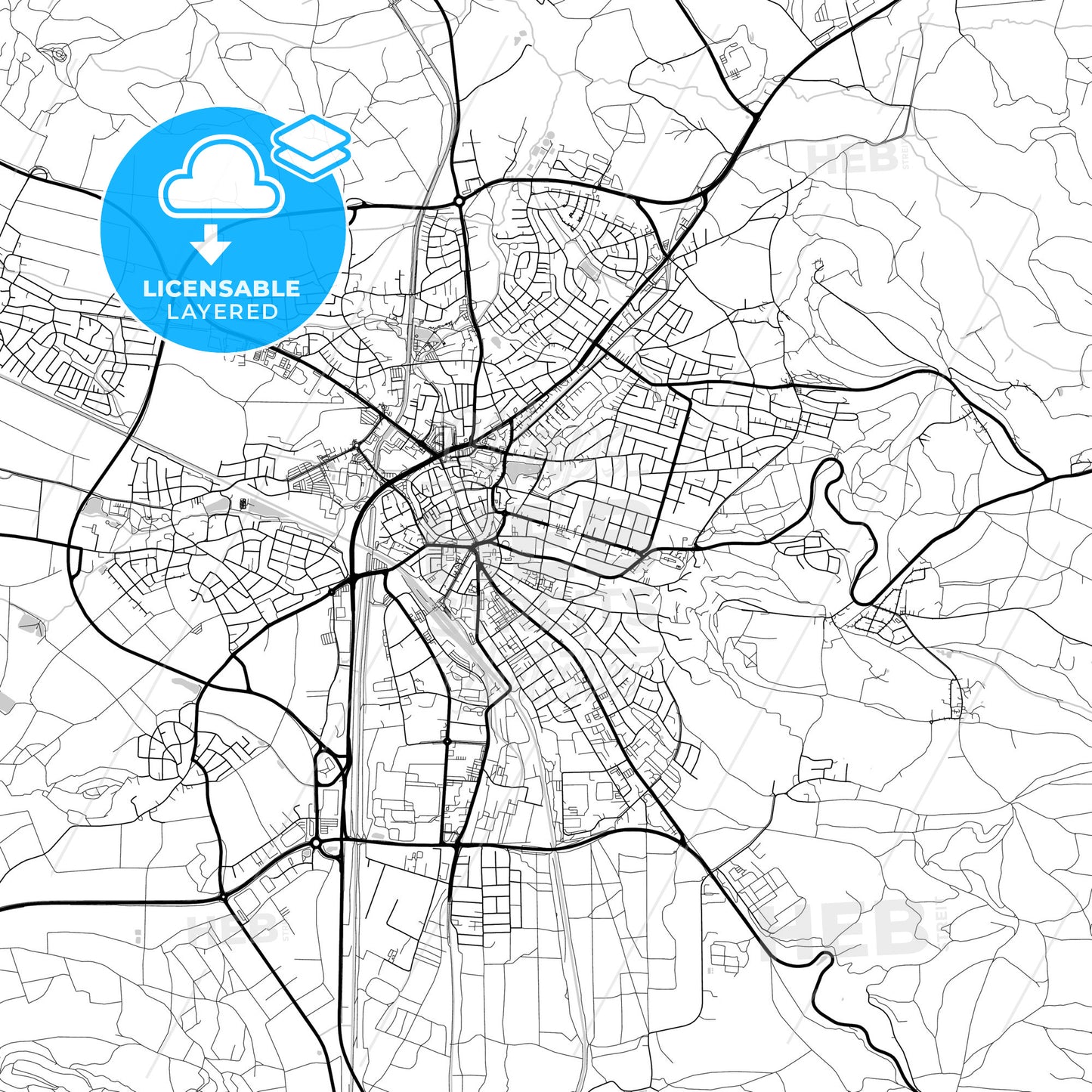 Layered PDF map of Neumarkt in der Oberpfalz, Bavaria, Germany