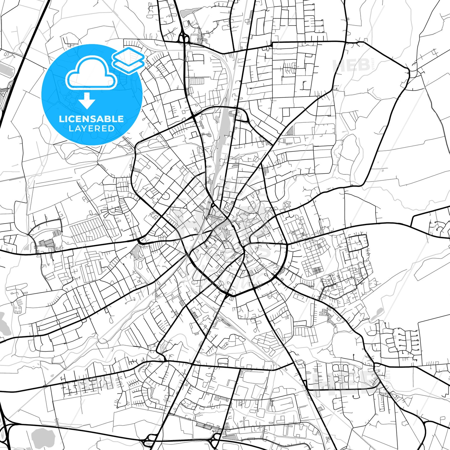 Layered PDF map of Neumunster, Schleswig-Holstein, Germany