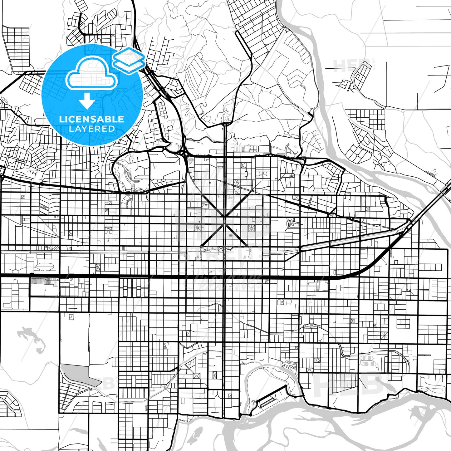 Layered PDF map of Neuquen, Argentina