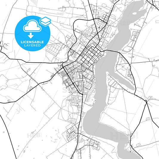 Layered PDF map of Neuruppin, Brandenburg, Germany