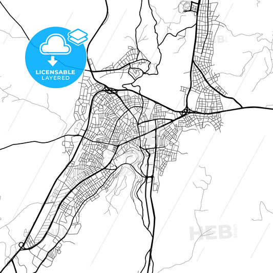 Layered PDF map of Nevşehir, Nevşehir, Turkey