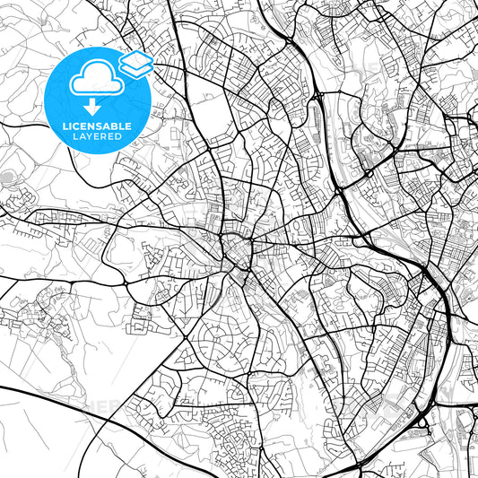 Layered PDF map of Newcastle-under-Lyme, West Midlands, England