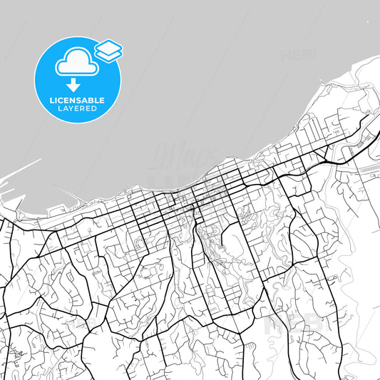 Layered PDF map of New Plymouth, New Zealand