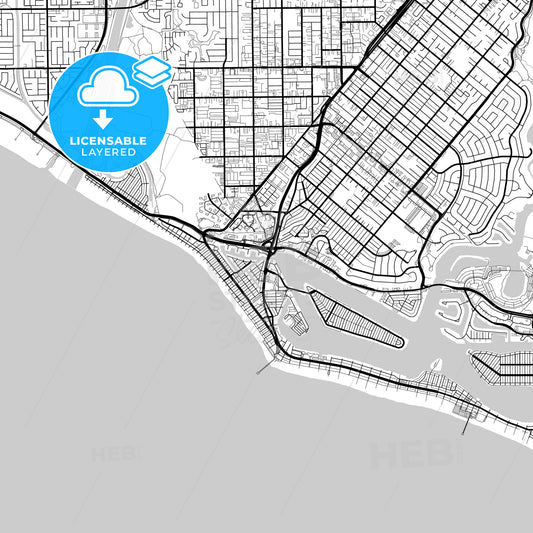 Layered PDF map of Newport Beach, California, United States