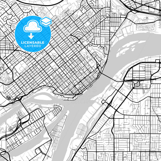 Layered PDF map of New Westminster, British Columbia, Canada