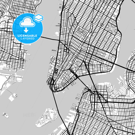 Layered PDF map of New York City, New York, United States