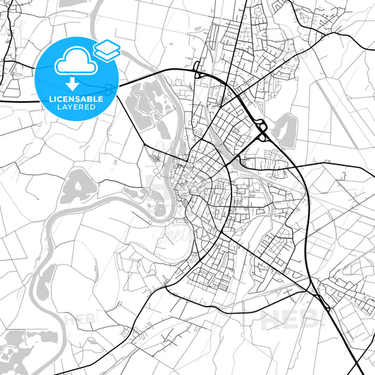 Layered PDF map of Nienburg/Weser, Lower Saxony, Germany