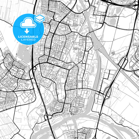 Layered PDF map of Nieuwegein, Utrecht, Netherlands
