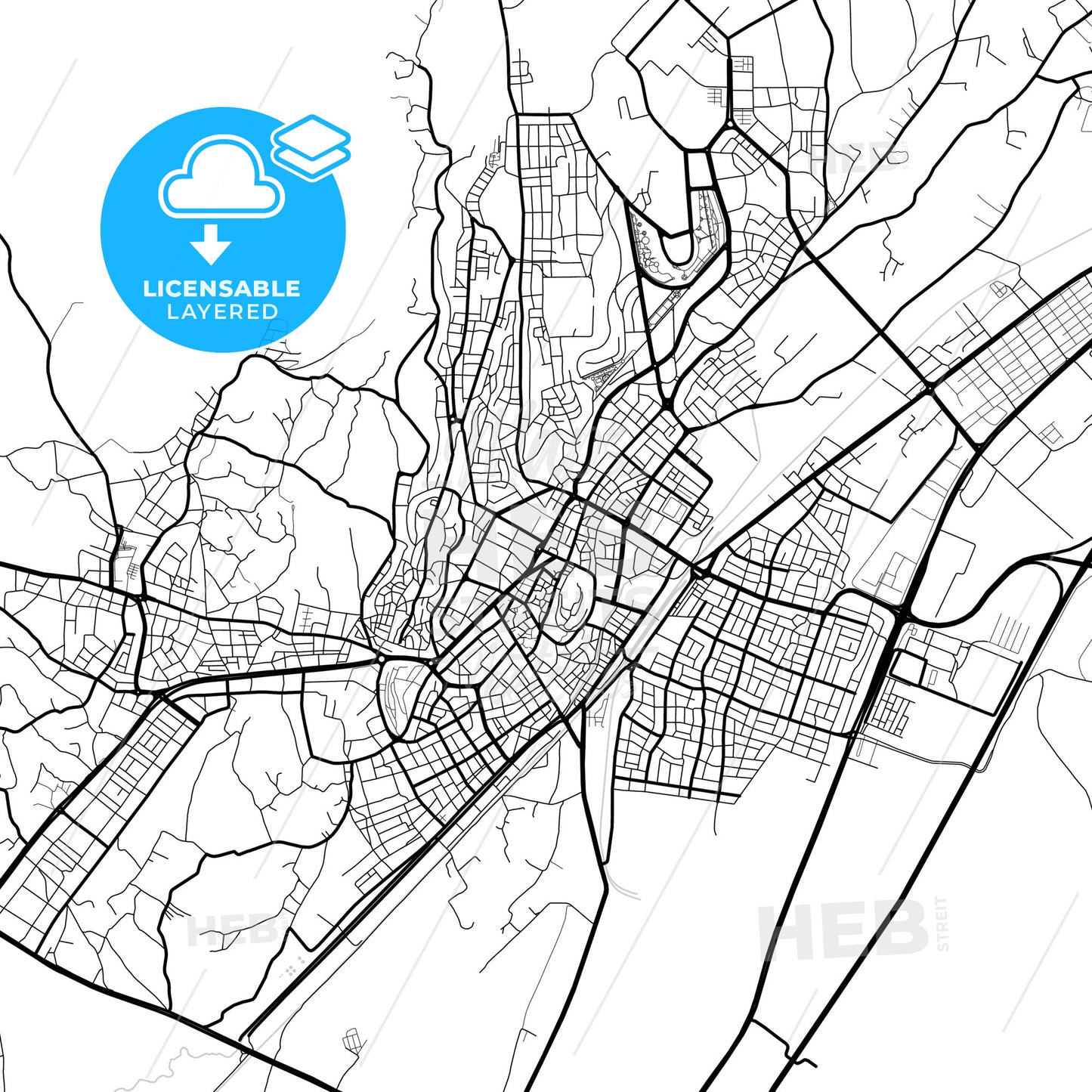 Layered PDF map of Niğde, Niğde, Turkey