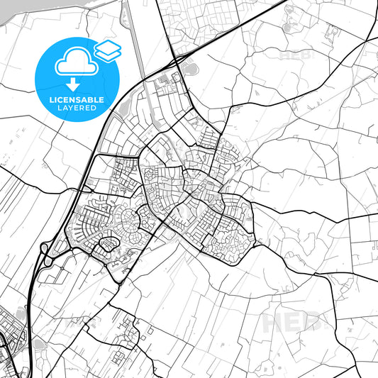 Layered PDF map of Nijkerk, Gelderland, Netherlands