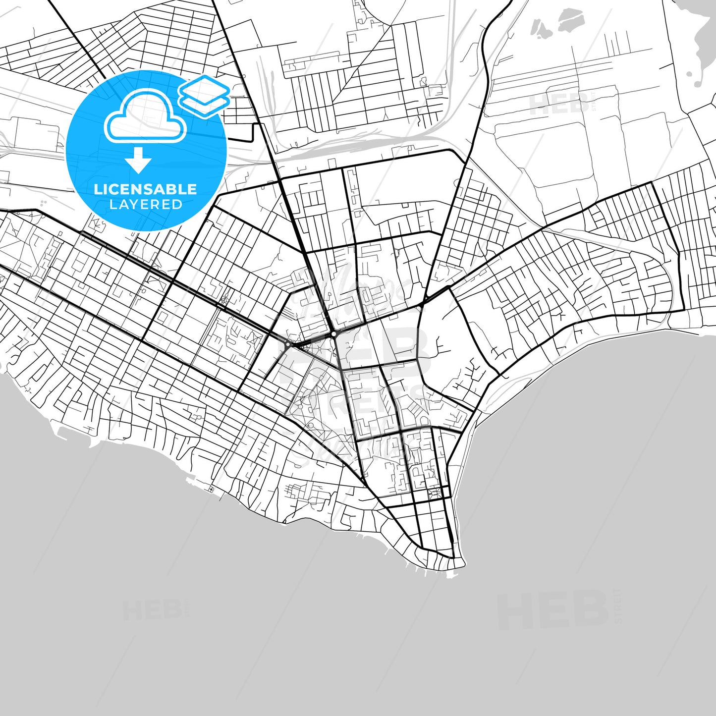 Layered PDF map of Nikopol, Dnipropetrovsk Oblast, Ukraine