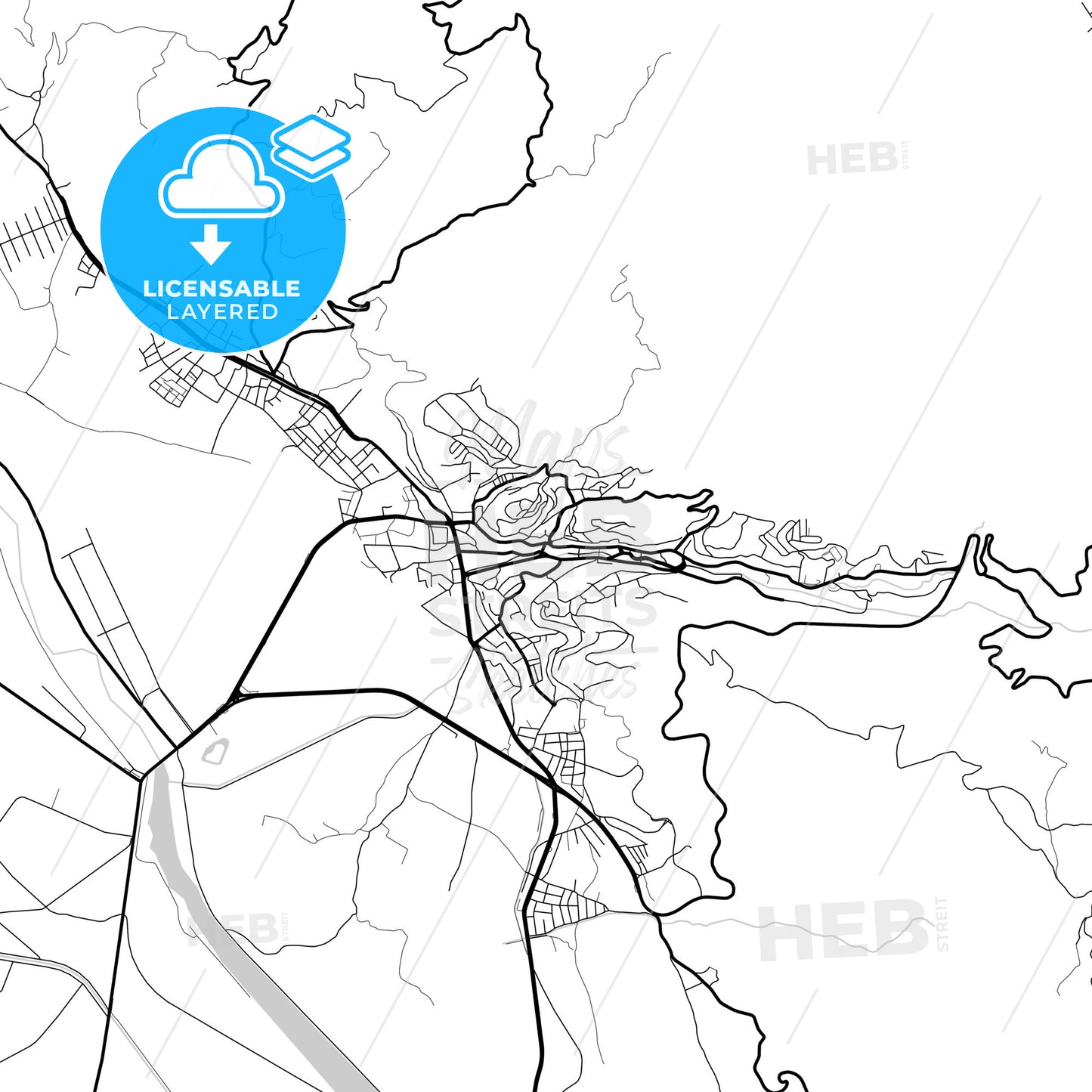 Layered PDF map of Niksar, Tokat, Turkey