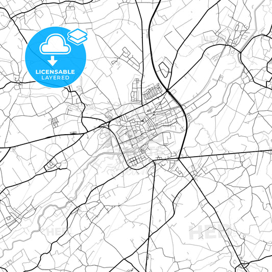 Layered PDF map of Ninove, East Flanders, Belgium