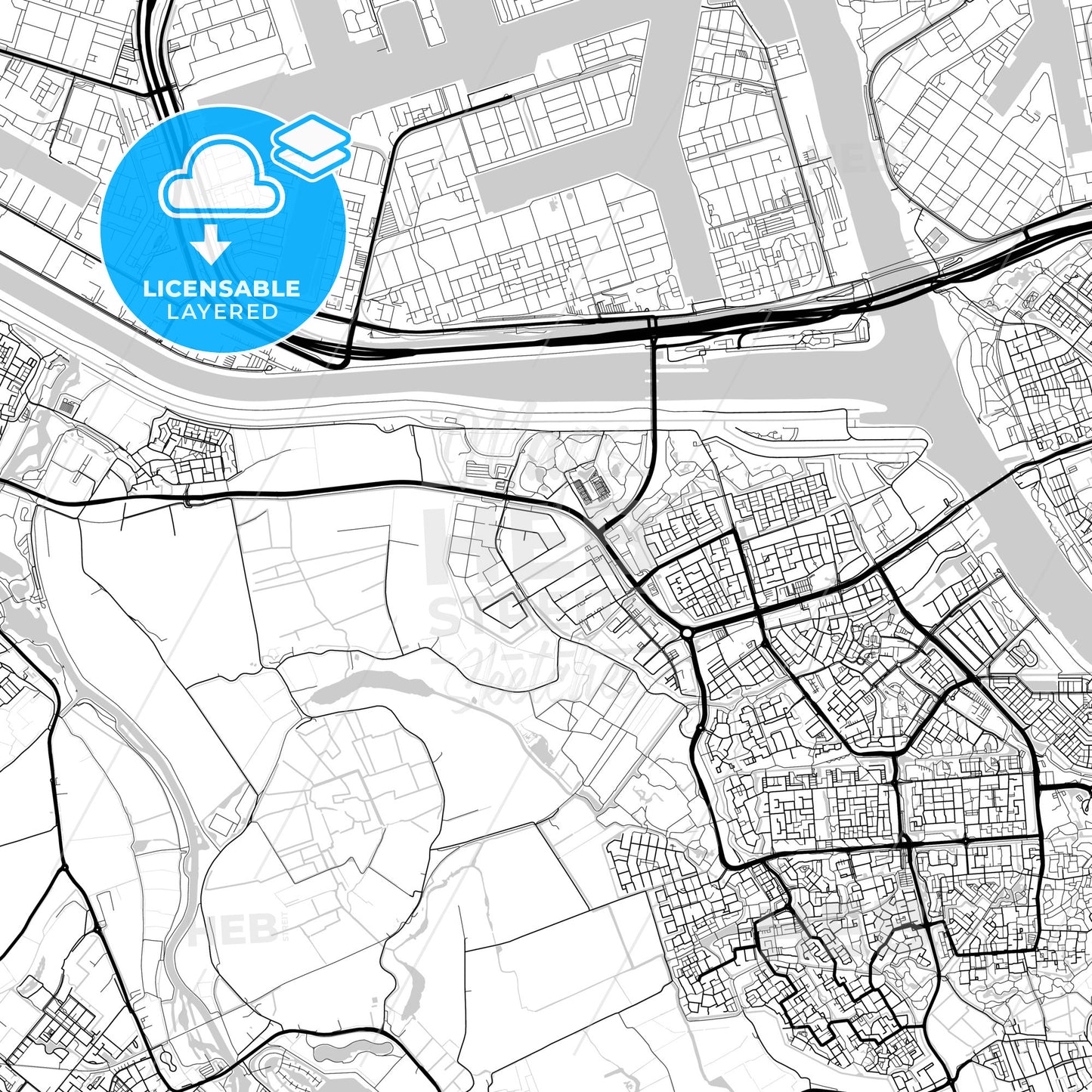 Layered PDF map of Nissewaard, South Holland, Netherlands