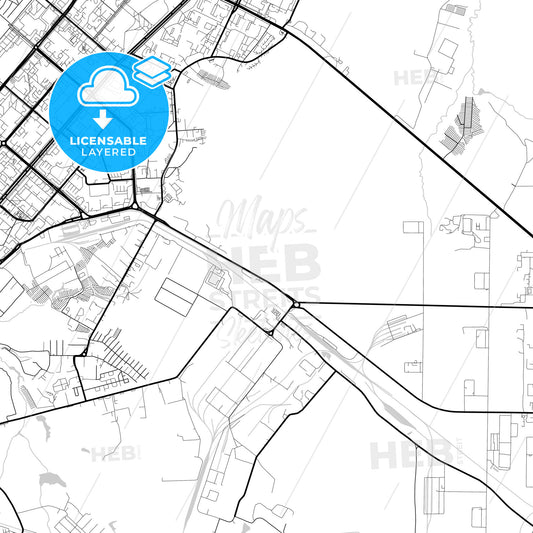 Layered PDF map of Nizhnekamsk, Republic of Tatarstan, Russia