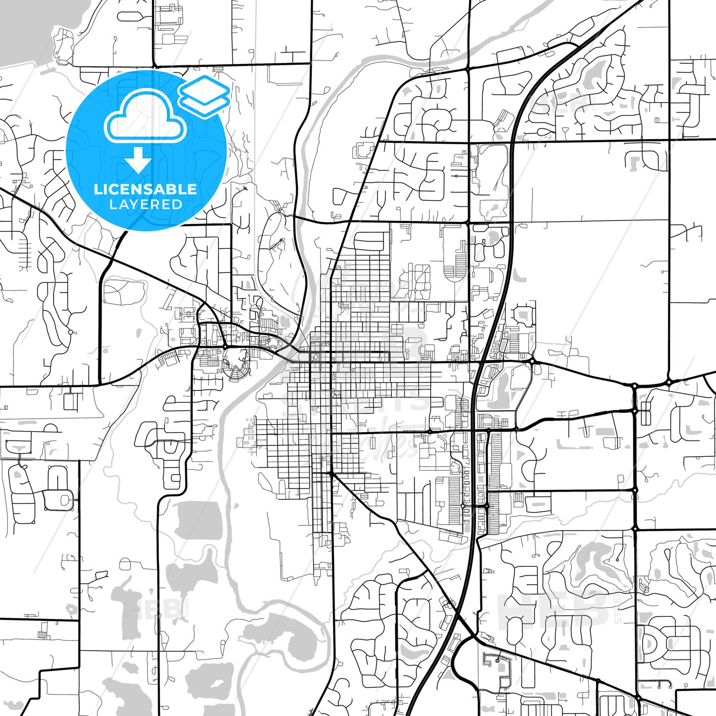 Layered PDF map of Noblesville, Indiana, United States