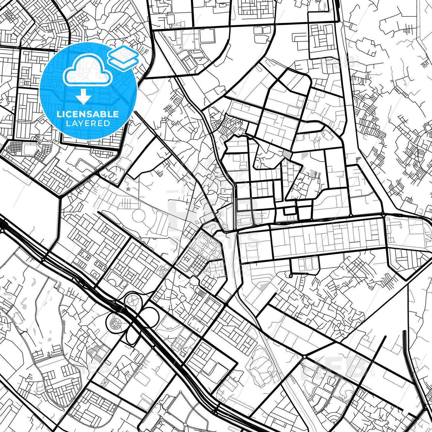 Layered PDF map of Noida, Uttar Pradesh, India