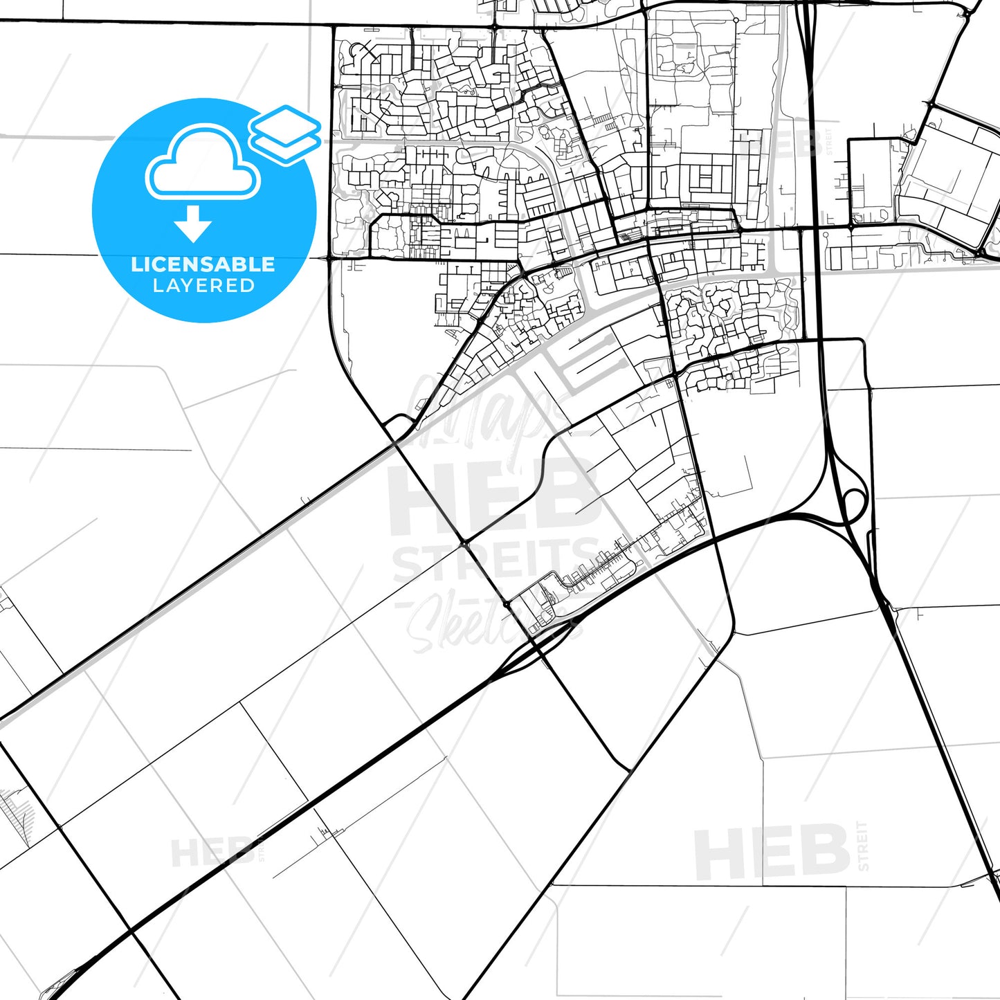 Layered PDF map of Noordoostpolder, Flevoland, Netherlands