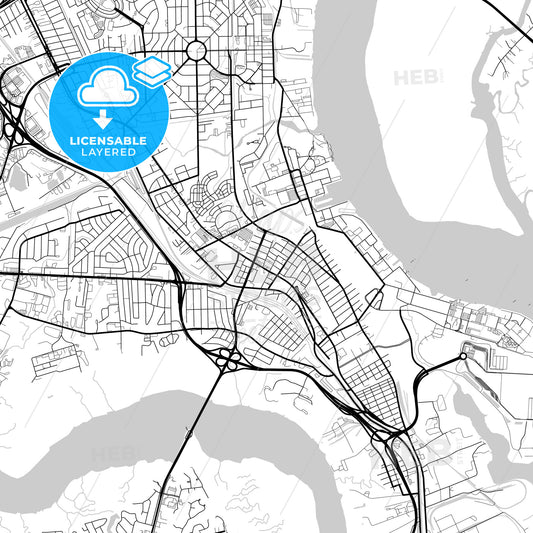 Layered PDF map of North Charleston, South Carolina, United States