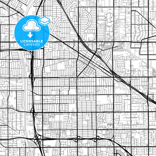 Layered PDF map of Norwalk, California, United States