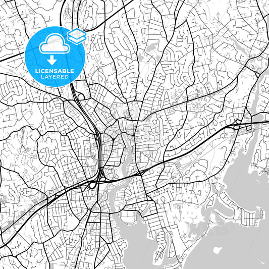 Layered PDF map of Norwalk, Connecticut, United States