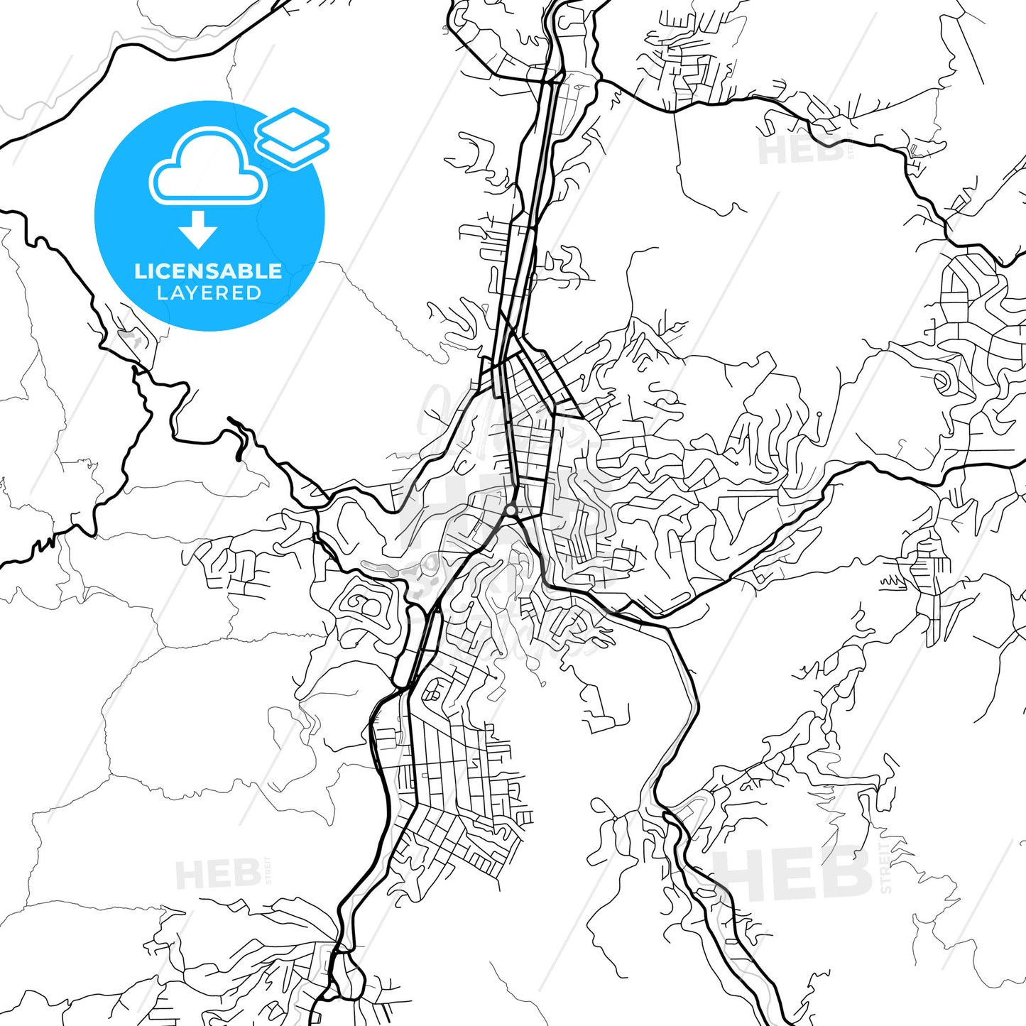 Layered PDF map of Nova Friburgo, Brazil