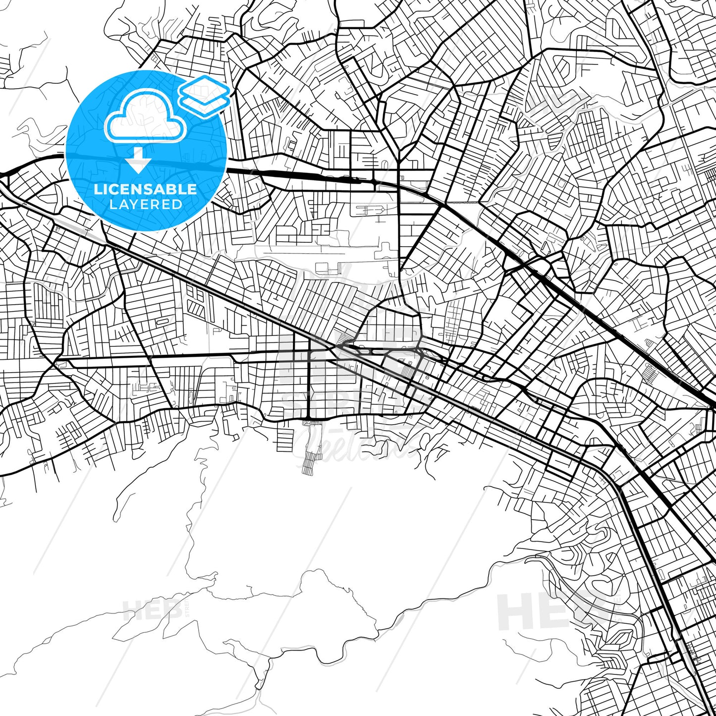 Layered PDF map of Nova Iguacu, Brazil